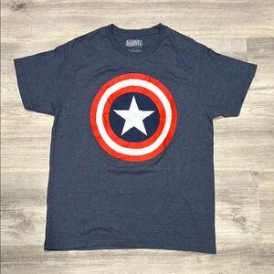 Marvel Men's Navy Captain America Shield Tee